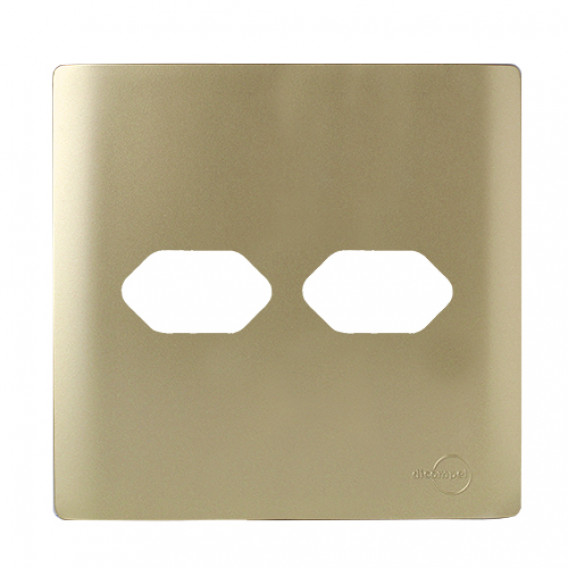 Placa p/ 2 Tomadas 4x4 - Novara Dourado